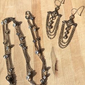 Silpada Sterling Silver and CZ Earrings + Necklace